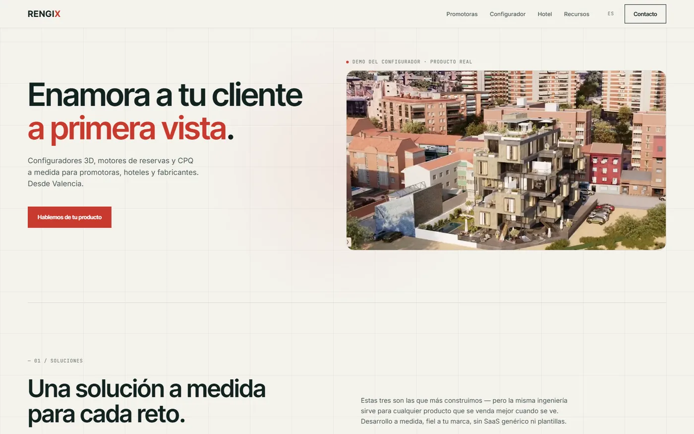 Captura del proyecto web de Rengix